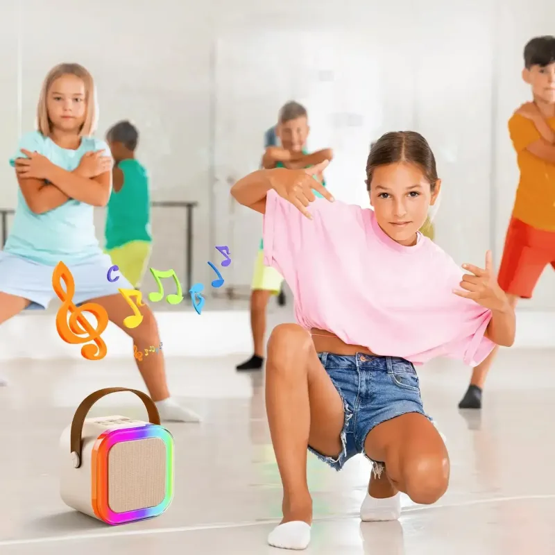 Міні-дитяче караоке K12 з 1 бездротовим мікрофоном, портативними бездротовими динаміками зі стерео басами