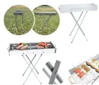 Переносний мангал барбекю гриль BARBECUE TRAY 770SS MD-008 70х30х70 см з решіткою, металевий портативний мангал