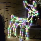 Теплий білий Вуличний новорічний олень із дюралайту маленький 47 см від мережі