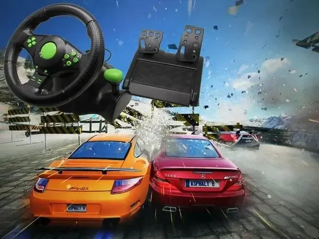 Ігрове кермо з педалями Vibrating Wheel PS3 PC USB