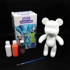 Флюїдний ведмедик DIY Creative Fluid Bear, 23см, з фарбами 3 шт. / Набір розмальовка для творчості ведмежа