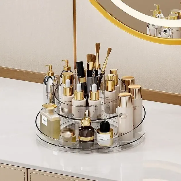 Органайзер для косметики, що обертається на 360 градусів, 2 рівні