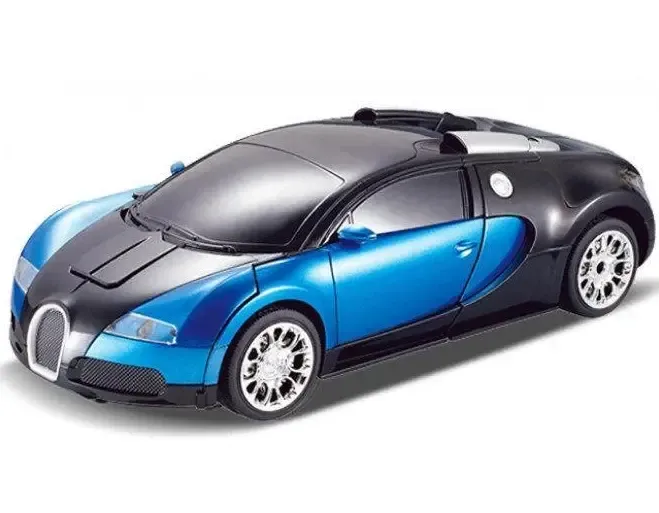 Машинка Трансформер Bugatti Size 18 см Robot Car синя з пультом