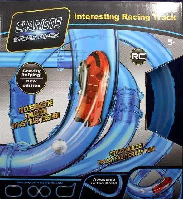 Трубки, що світяться, CHARIOTS SPEED PIPES трубопровідний автотрек гоночний трек (37 деталей)