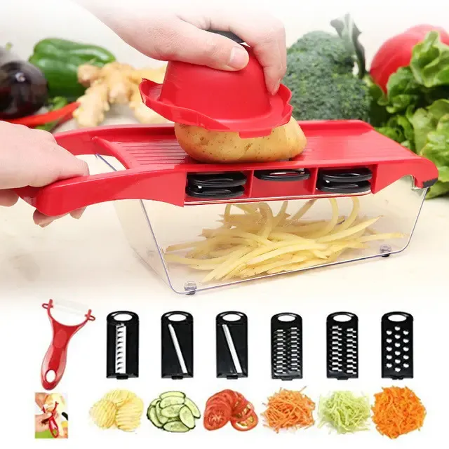 Овочерізка, тертка Mandoline Slicer 6 in 1 c контейнером, слайсер, тертка