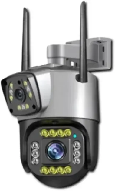 Камера відеоспостереження 4G під сім SIM-карту 8 Мп, IP камера з подвійною лінзою обертова