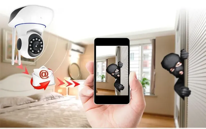 Бездротова поворотна камера IP, панорамна камера V380 Q5 IP 360 градусів