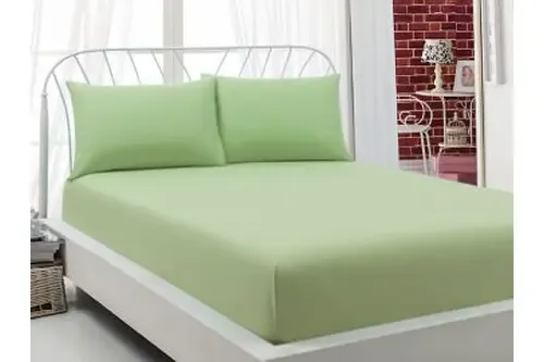 салатове Простирадло махрове на резинці з наволочками Anisa (160х200+30 см)