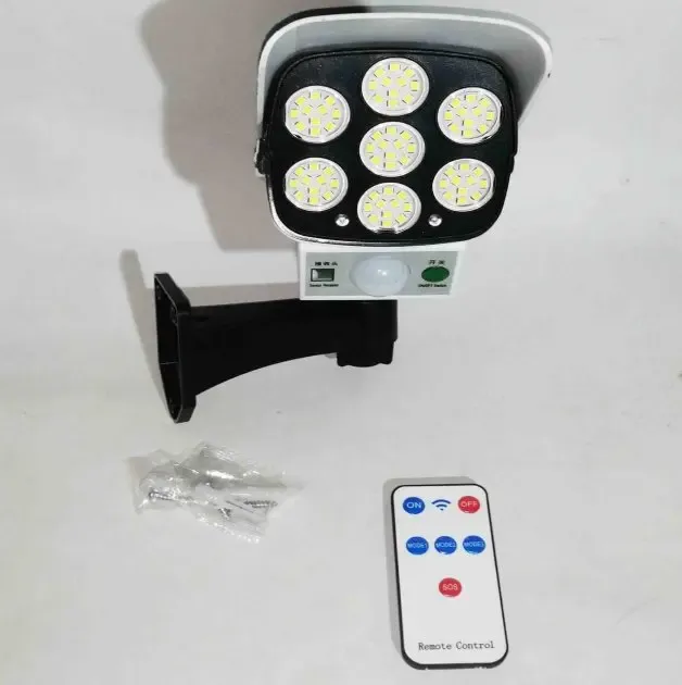 Вуличний ліхтар на сонячній батареї з датчиком руху та пультом JLP-2178 Ліхтар-прожектор у вигляді камери