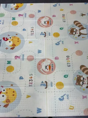 Звірята/Англійський алфавіт Дитячий двосторонній термо килимок 180*200 в сумці