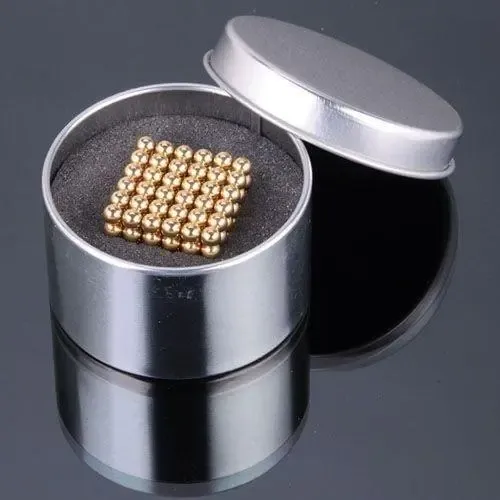 Головоломка Неокуб золотий NeoCube у боксі 216 кульок металевий 5 мм