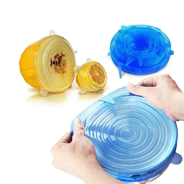 Набір силіконових кришок, плівок для зберігання продуктів Silicon Lids 6 штук