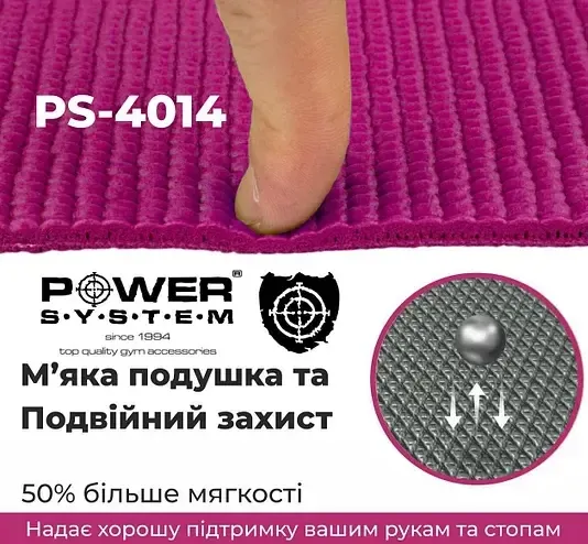 Килимок для йоги power system fitness yoga