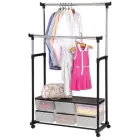 Телескопічна стійка для одягу - Double Pole Clothes Horse