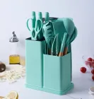 рожевий Набір кухонного приладдя 19 предметів з подвійною підставкою дошкою набором ножів  ZP-0102