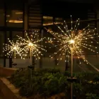 Ліхтар садовий Феєрверк газонний на сонячній батареї, 60 led, 8 режимів (2 шт. у комплекті)