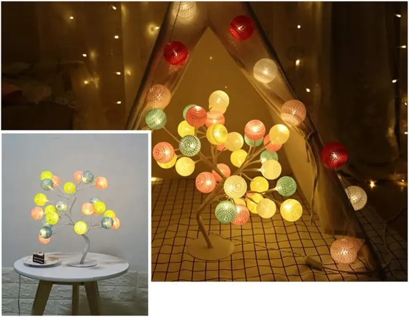 Лампа LED настільна "Дерево кольорові кулі" SFK-28 24 LED тепле світло 220V