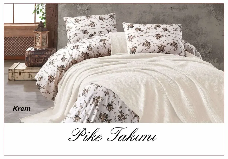 Постільна білизна з вафельним покривалом La Villa Mavi Бузковий