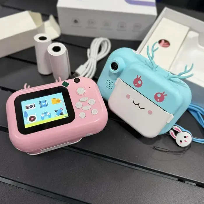 Блакитний Дитячий фотоапарат C11 з екраном моментального друку фото "Ріжки"