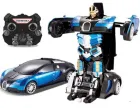 Машинка Трансформер Bugatti Size 18 см Robot Car синя з пультом