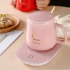 Рожева Чашка на подставке с подогревом Stenson YG01317 L 400мл