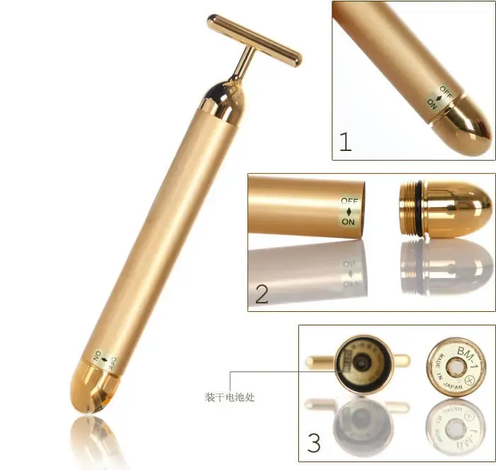 Іонний вібромасажер для обличчя Energy Beauty Bar REVOSKIN Gold