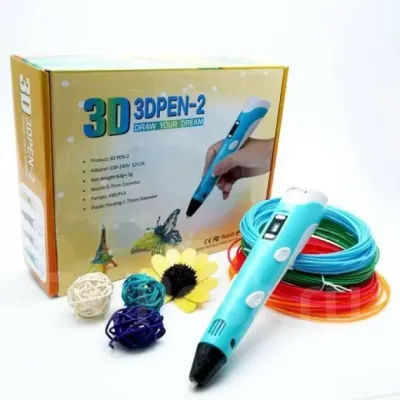 3D ручка з LCD дисплеєм та набором еко пластику для 3Д малювання 3D Pen Blue
