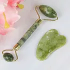 Масажер нефритовий ролер + гуаша скребок