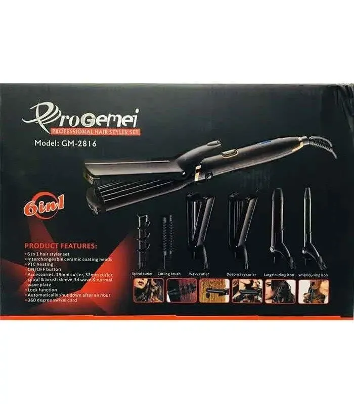 Мультистайлер Gemei GM-2816 плойка, праска, стайлер 6 в 1