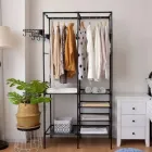 Універсальна шафа вішалка стійка для одягу double pole