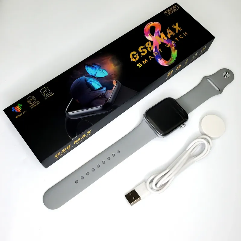 Смарт годинник 8 серії Smart Watch GS8 Мах 45mm українське меню з функцією дзвінка Сірі безрамковий дисплей