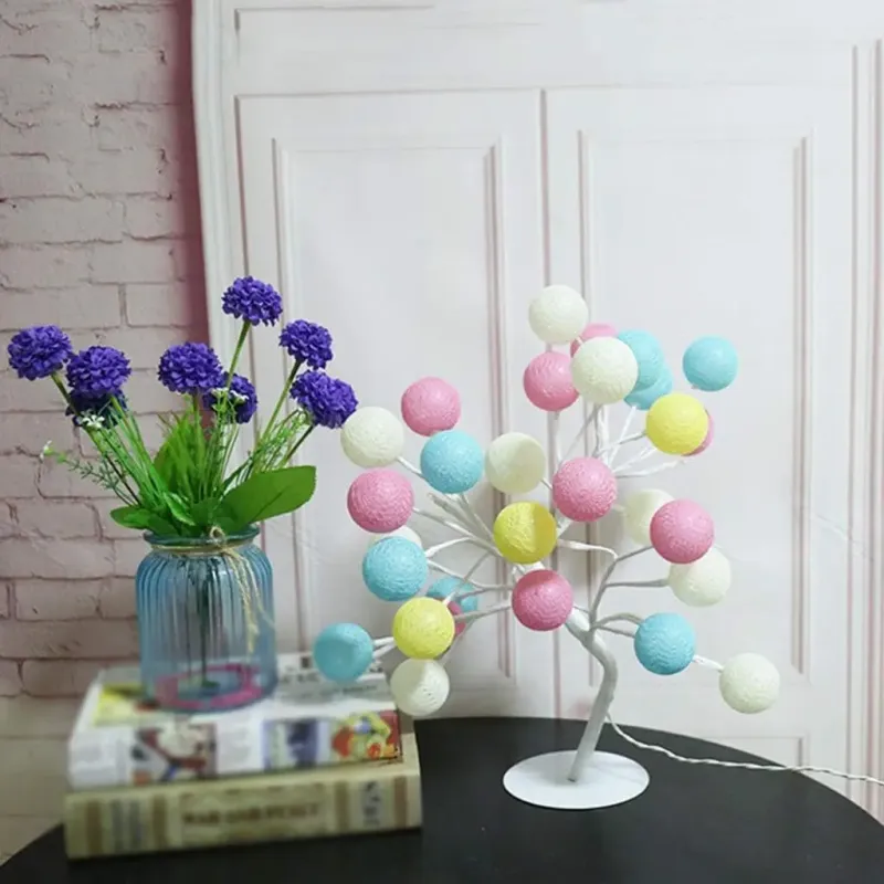 Лампа LED настільна "Дерево кольорові кулі" SFK-28 24 LED тепле світло 220V