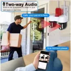 Високопродуктивна камера відеоспостереження з двома напрямками руху, WIFI, горизонтальне обертання на 360° та вертикальне на 90°, водонепроникна, нічне бачення, датчик руху, 4M, x10, V380pro