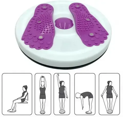 Тренажер диск здоров'я  для схуднення підлоговий з еспандерами та масажем ступнів