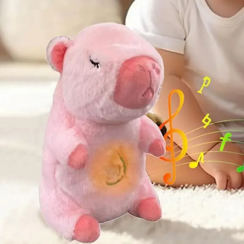 Коричневий Інтерактивна дихаюча Капібара Snuggle Pulse CapyBuddy 30 см м'яка плюшева іграшка