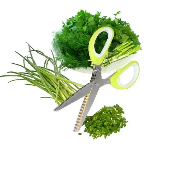 Ножиці для зелені Benson BN-919 (5 гострих лез) кухонні ножиці Бенсон + щітка для чищення, Бенсон