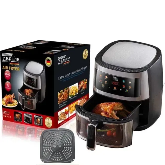 Фритюрниця без олії мультипіч 3500W ZP-111 сенсорна аерофрітюрниця з таймером 7л.