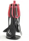 Набір кухонного приладдя ЧЕРВОНИЙ KITCHEN TOOLS, 7 предметів Кухонний набір з підставкою