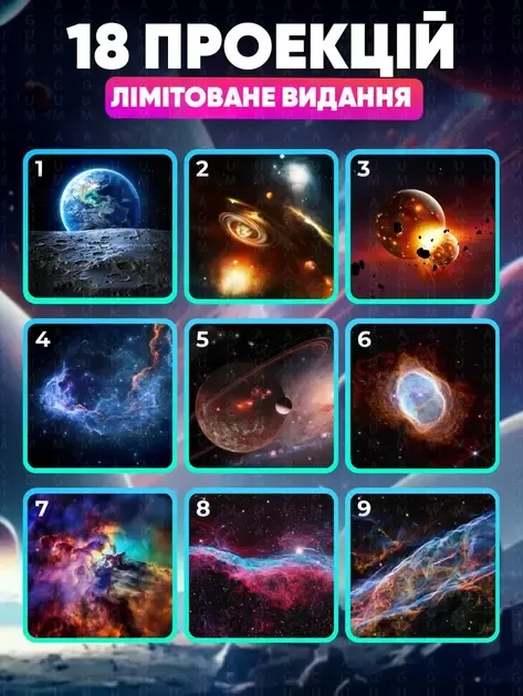 Домашній планетарій + 19 картриджів нічник проектор зоряного неба галактика зі змінними картриджами