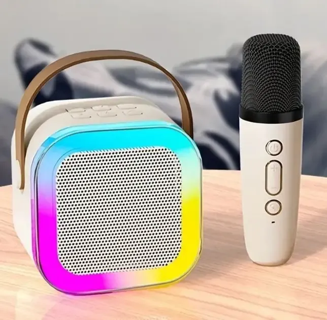 Міні-дитяче караоке K12 з 1 бездротовим мікрофоном, портативними бездротовими динаміками зі стерео басами