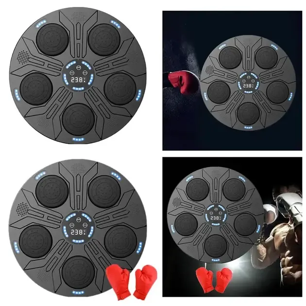 Настінний тренажер електронна мішень музична для боксу з рукавичками New