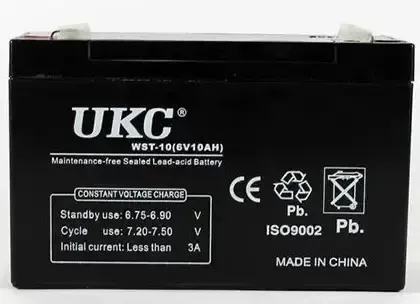 Акумуляторна батарея agm UKC WST-10 6V 10Ah акумулятор для УПСа, акумулятор до дитячого електромобіля