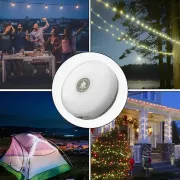 Акумуляторний ліхтар з гірляндою, USB та магнітним кріпленням / Підвісний ліхтар для кемпінгу 20м