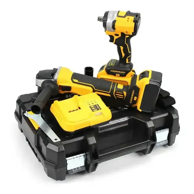 Акумуляторний набір інструментів у кейсі 2 в 1 Болгарка та Гайковерт