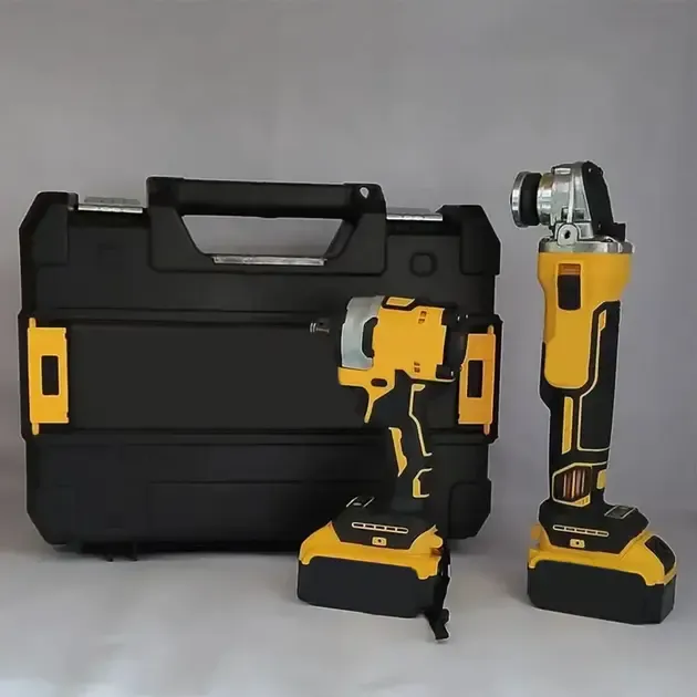 Акумуляторний набір інструментів у кейсі 2 в 1 Болгарка та Гайковерт