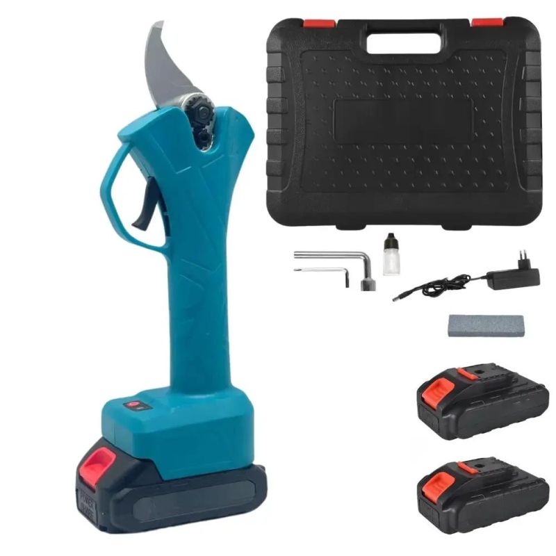 Акумуляторний секатор для обрізки дерев і чагарників садові ножиці з 2 акумуляторами 24V у кейсі