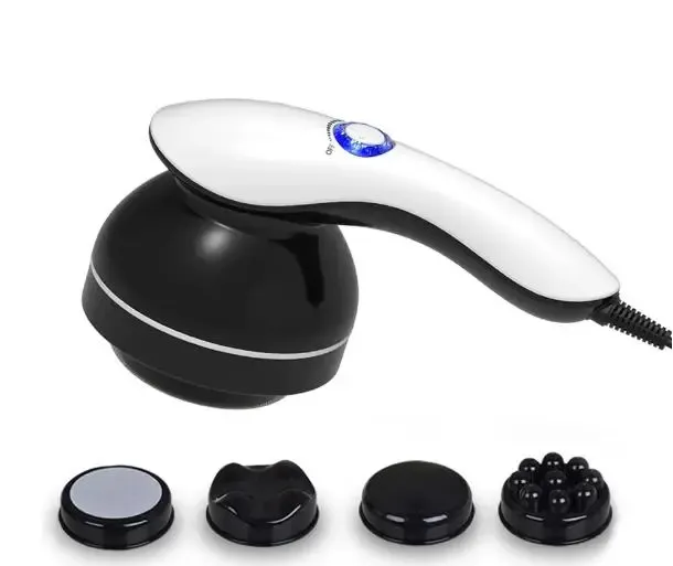 NEW Антицелюлітний масажер Body Massage, 4 насадки / Вібромасажер з ІЧ підігрівом / Масажер для тіла