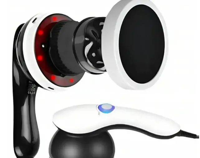 NEW Антицелюлітний масажер Body Massage, 4 насадки / Вібромасажер з ІЧ підігрівом / Масажер для тіла