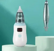 Аспіратор дитячий акумуляторний 2-в-1 BABY NOSE з LED-дисплеєм та регулятором потужності (WO-19)
