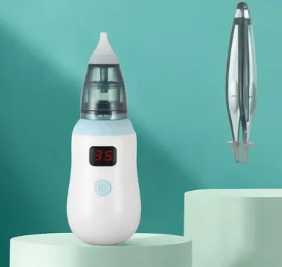 Аспіратор дитячий акумуляторний 2-в-1 BABY NOSE з LED-дисплеєм та регулятором потужності (WO-19)